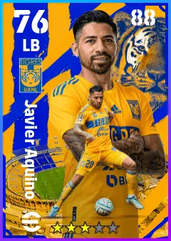 Javier Aquino eFootball 2026 player card — 76 OVR LB