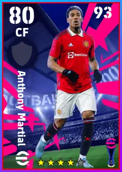 Anthony Martial eFootball 2026 player card — 80 OVR CF