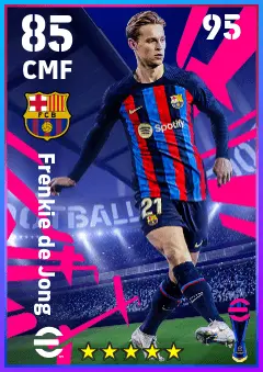 Frenkie de Jong eFootball 2026 player card — 85 OVR CMF