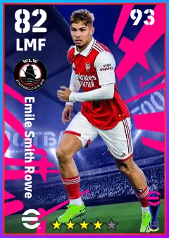 Emile Smith Rowe eFootball 2026 player card — 82 OVR LMF