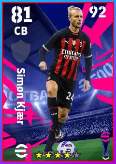 Simon Kjaer eFootball 2026 player card — 81 OVR CB