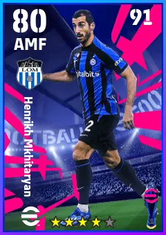 Henrikh Mkhitaryan eFootball 2026 player card — 80 OVR AMF