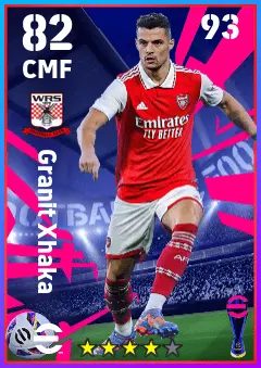 Granit Xhaka eFootball 2026 player card — 82 OVR CMF