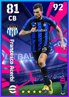 Francesco Acerbi eFootball 2026 player card — 81 OVR CB