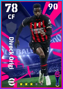 Divock Origi eFootball 2026 player card — 78 OVR CF