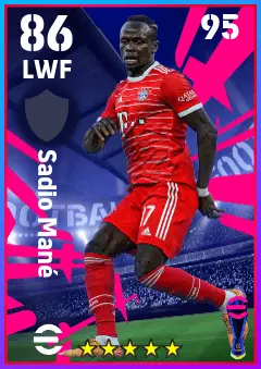 Sadio Mane eFootball 2026 player card — 86 OVR LWF