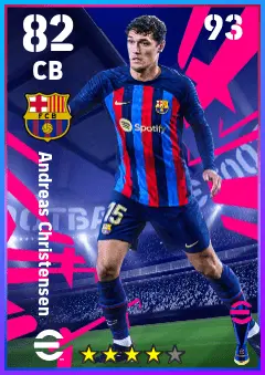 Andreas Christensen eFootball 2026 player card — 82 OVR CB