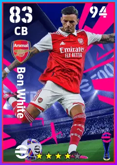Ben White eFootball 2026 player card — 83 OVR CB