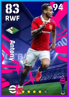 Antony eFootball 2026 player card — 83 OVR RWF