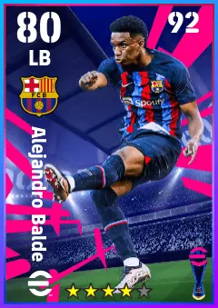 Alejandro Balde eFootball 2026 player card — 80 OVR LB