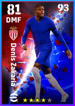 Denis Zakaria eFootball 2026 player card — 81 OVR DMF