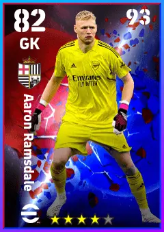 Aaron Ramsdale eFootball 2026 player card — 82 OVR GK