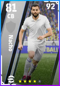 Nacho eFootball 2026 player card — 81 OVR CB