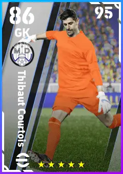 Thibaut Courtois eFootball 2026 player card — 86 OVR GK