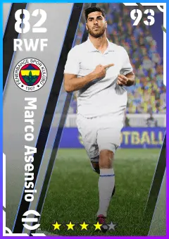 Marco Asensio eFootball 2026 player card — 82 OVR RWF