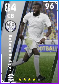 Antonio Rudiger eFootball 2026 player card — 84 OVR CB