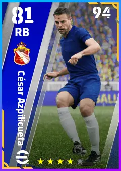 Cesar Azpilicueta eFootball 2026 player card — 81 OVR RB