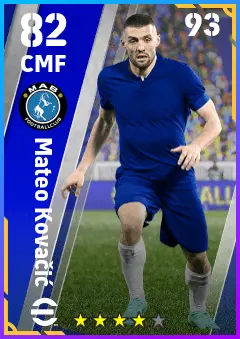 Mateo Kovacic eFootball 2026 player card — 82 OVR CMF