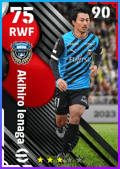 Akihiro Ienaga eFootball 2026 player card — 75 OVR RWF