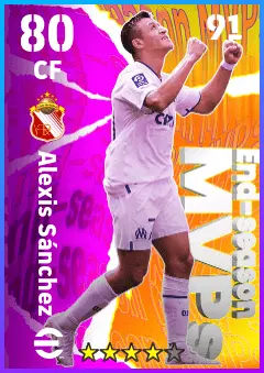 Alexis Sanchez eFootball 2026 player card — 80 OVR CF
