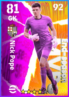 Nick Pope eFootball 2026 player card — 81 OVR GK