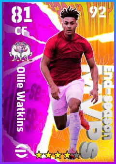 Ollie Watkins eFootball 2026 player card — 81 OVR CF