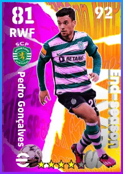 Pedro Goncalves eFootball 2026 player card — 81 OVR RWF