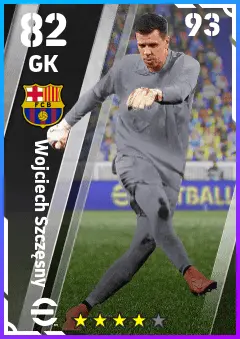 Wojciech Szczesny eFootball 2026 player card — 82 OVR GK