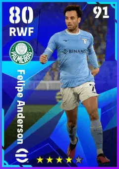 Felipe Anderson eFootball 2026 player card — 80 OVR RWF