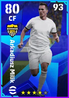 Arkadiusz Milik eFootball 2026 player card — 80 OVR CF