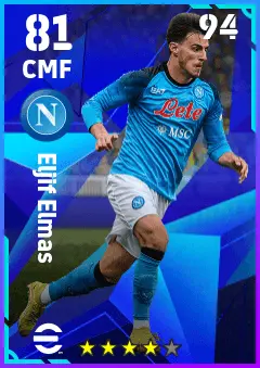 Eljif Elmas eFootball 2026 player card — 81 OVR CMF