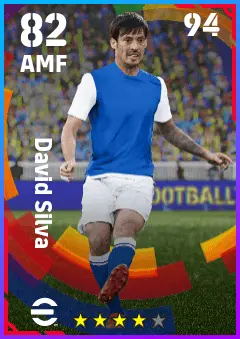 David Silva eFootball 2026 player card — 82 OVR AMF