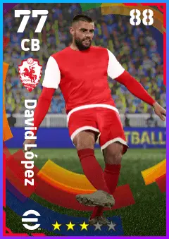 David Lopez eFootball 2026 player card — 77 OVR CB