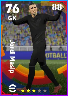 Jordi Masip eFootball 2026 player card — 76 OVR GK