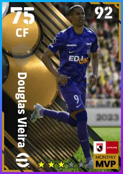 Douglas Vieira eFootball 2026 player card — 75 OVR CF