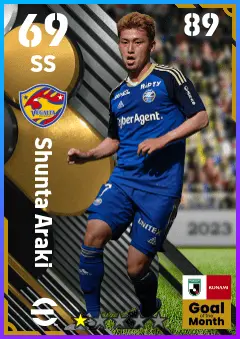 Shunta Araki eFootball 2026 player card — 69 OVR SS
