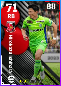 Hirokazu Ishihara eFootball 2026 player card — 71 OVR RB