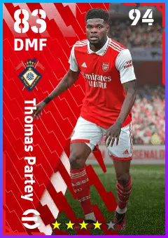 Thomas Partey eFootball 2026 player card — 83 OVR DMF