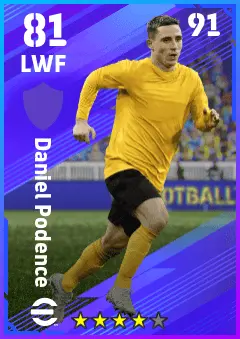 Daniel Podence eFootball 2026 player card — 81 OVR LWF