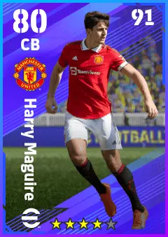 Harry Maguire eFootball 2026 player card — 80 OVR CB