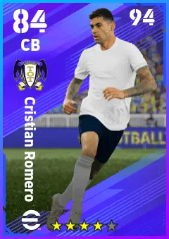 Cristian Romero eFootball 2026 player card — 84 OVR CB