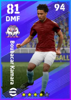 Boubacar Kamara eFootball 2026 player card — 81 OVR DMF
