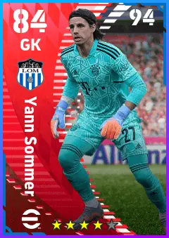 Yann Sommer eFootball 2026 player card — 84 OVR GK