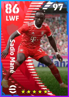 Sadio Mane eFootball 2026 player card — 86 OVR LWF