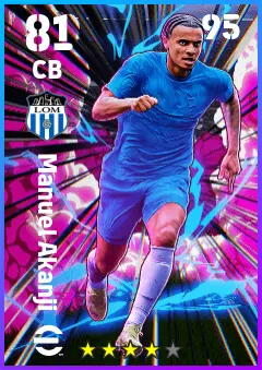 Manuel Akanji eFootball 2026 player card — 81 OVR CB