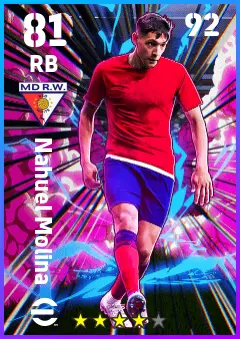 Nahuel Molina eFootball 2026 player card — 81 OVR RB