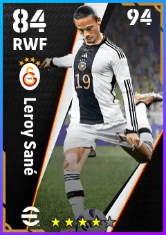 Leroy Sane eFootball 2026 player card — 84 OVR RWF