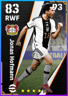 Jonas Hofmann eFootball 2026 player card — 83 OVR RWF