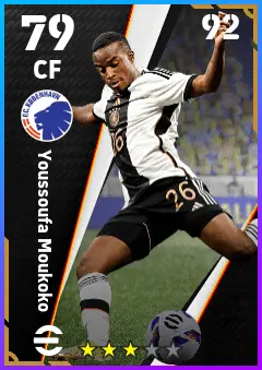 Youssoufa Moukoko eFootball 2026 player card — 79 OVR CF