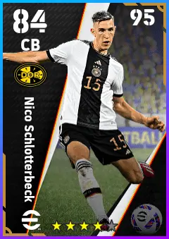 Nico Schlotterbeck eFootball 2026 player card — 84 OVR CB
